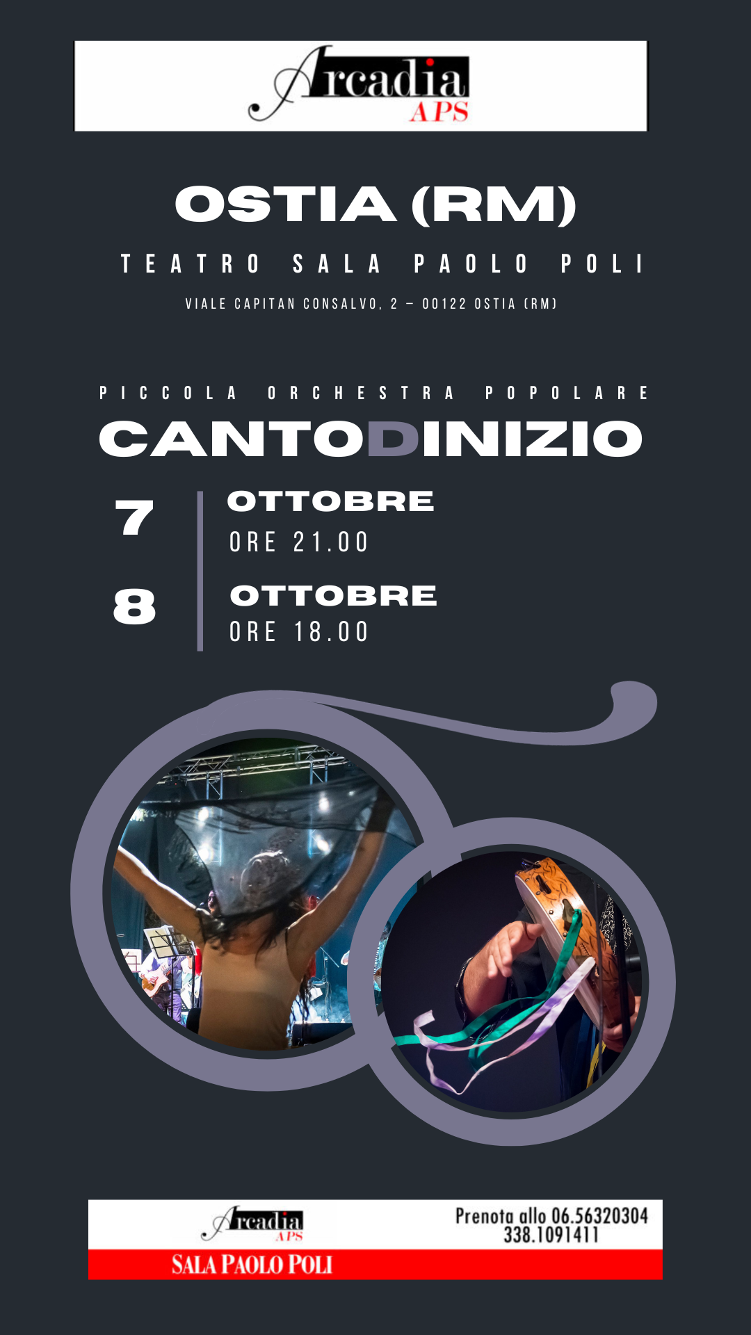 Flyer A4 Calendario Concerti Musica Minimalista Nero Bianco La tua storia
