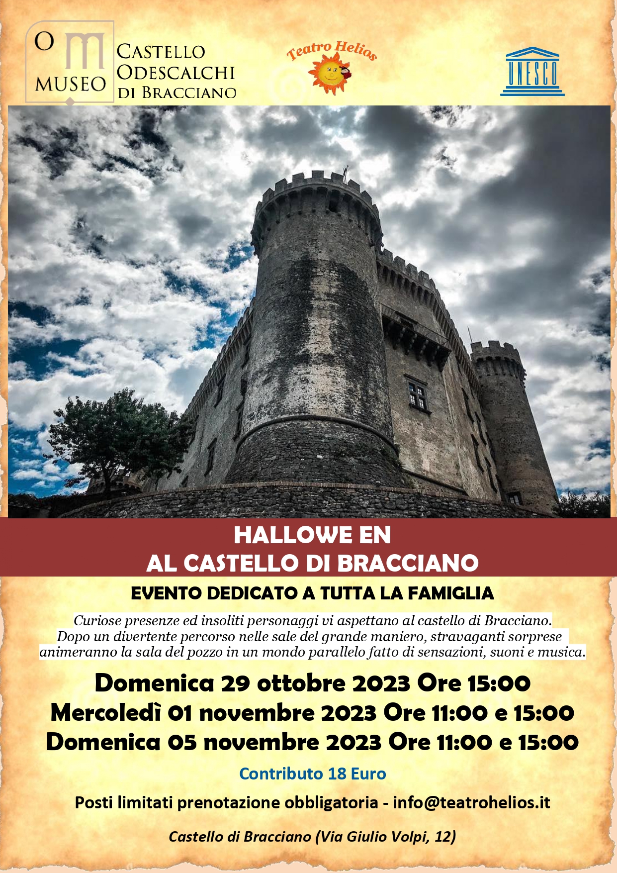 Locandina Castello di Bracciano Halloween 2023