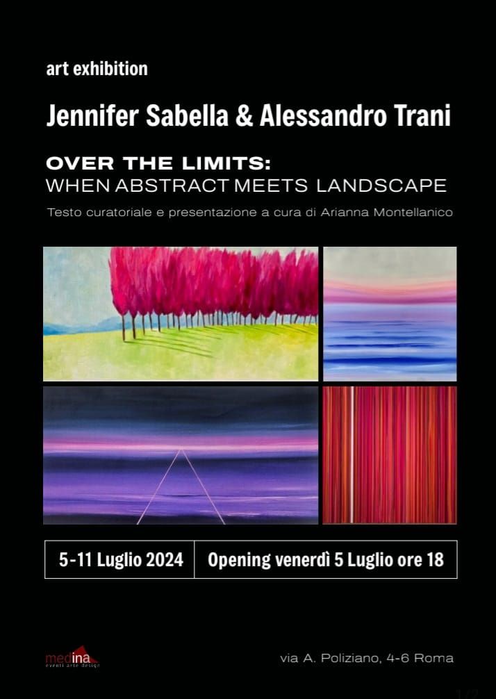 LOCANDINA ART EXHIBITION JENNIFER SABELLA E ALESSANDRO TRANI MEDINA ART GALLERY