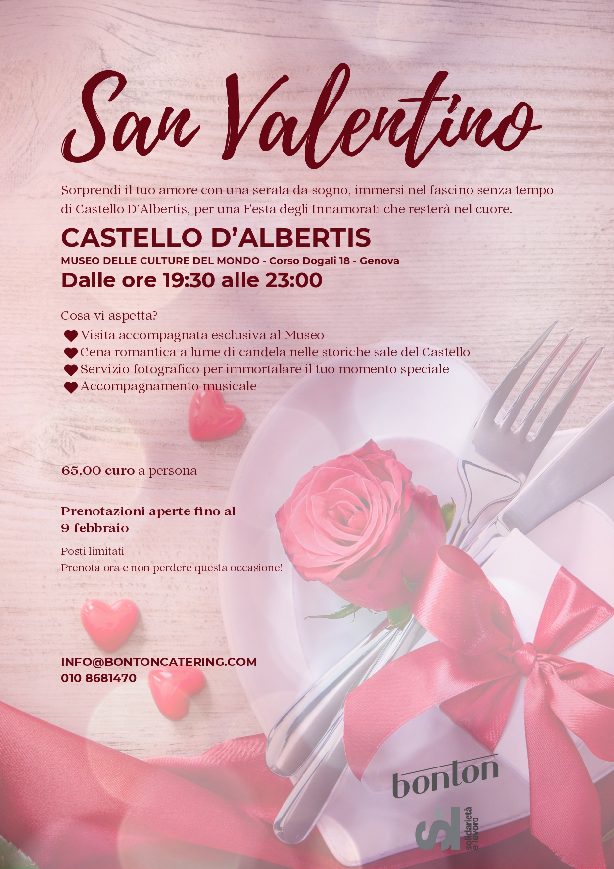 locandina cena San Valentino Bonton